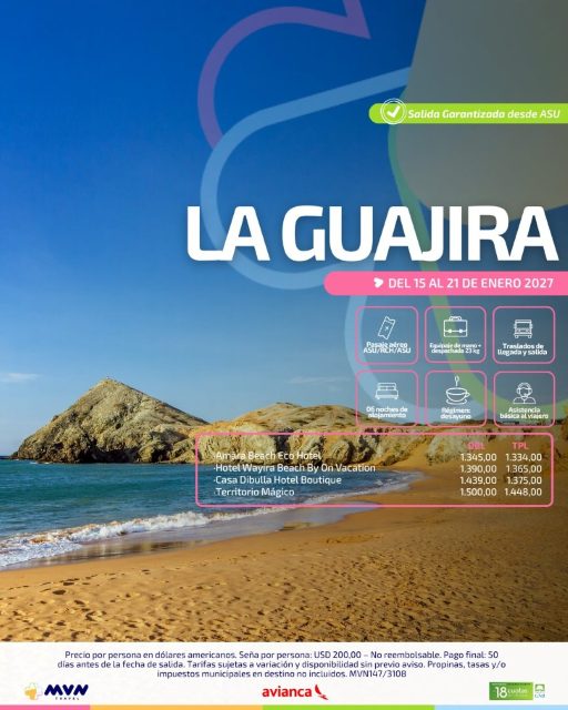 Flyer del viaje a La Guajira
