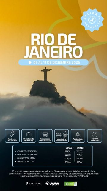 Flyer del viaje a Río de Janeiro