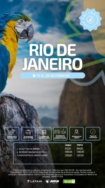 Flyer del viaje a Río de Janeiro