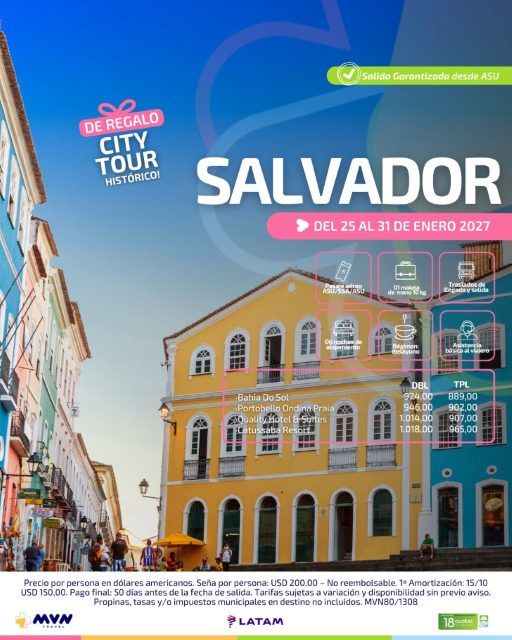 Flyer del viaje a Salvador