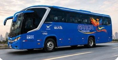 Bus semi cama azul de García Viajes